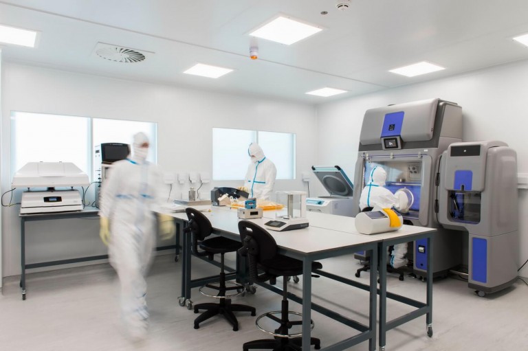 Interior of clean room at bio-sciences laboratory