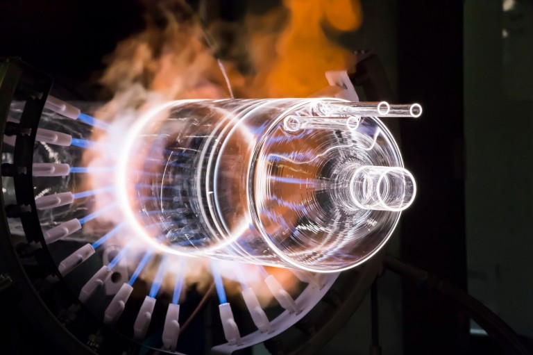 Photography of Industrial Glass Making Process