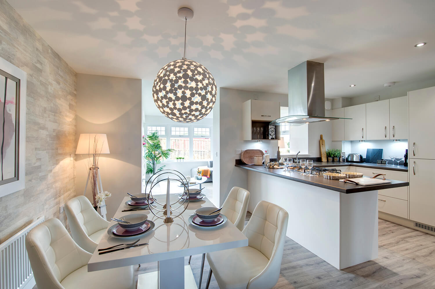 Kitchen interior - additional lighting was carefully hidden to achieve this.