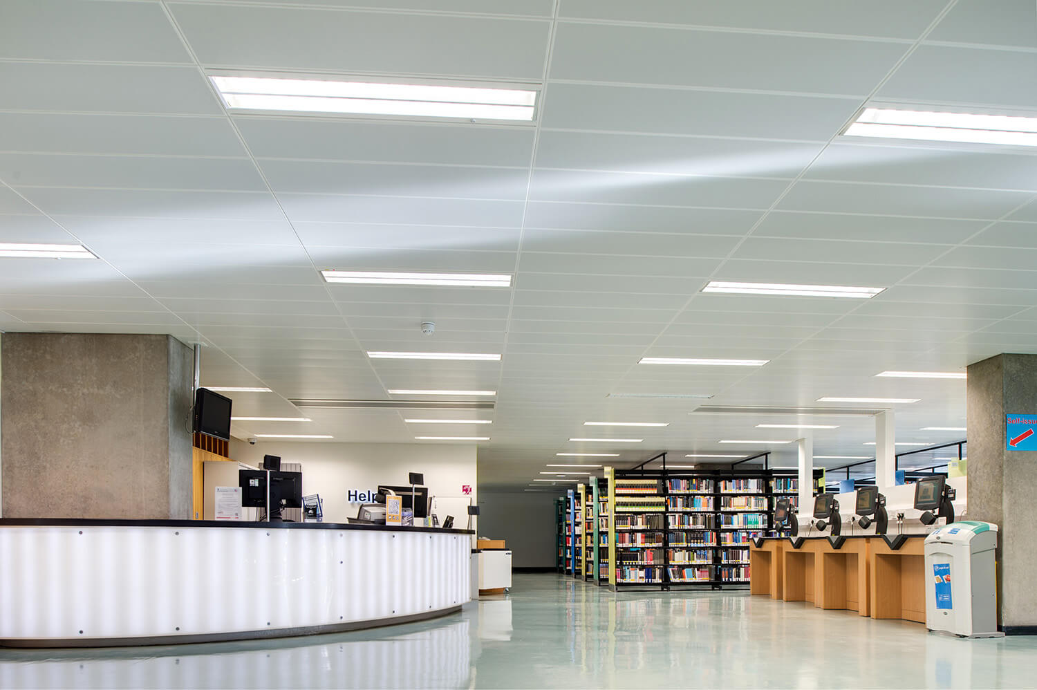 Photographing a busy University library wasn't easy so we had to wait quite a while to get a clear shot.